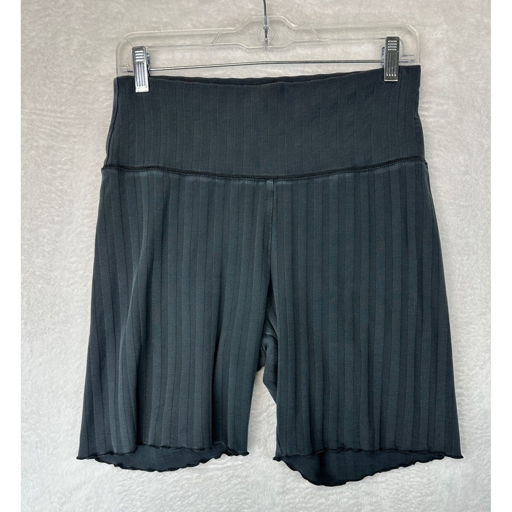 OFFLINE by Aerie Bike Shorts Womens Large Gray Ribbed High Rise 7" Inseam
